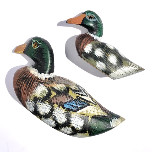 Pacific Rim Carvers Set 2 Miniature Ducks Mallard Mother and Duckling handmade - Picture 10 of 16